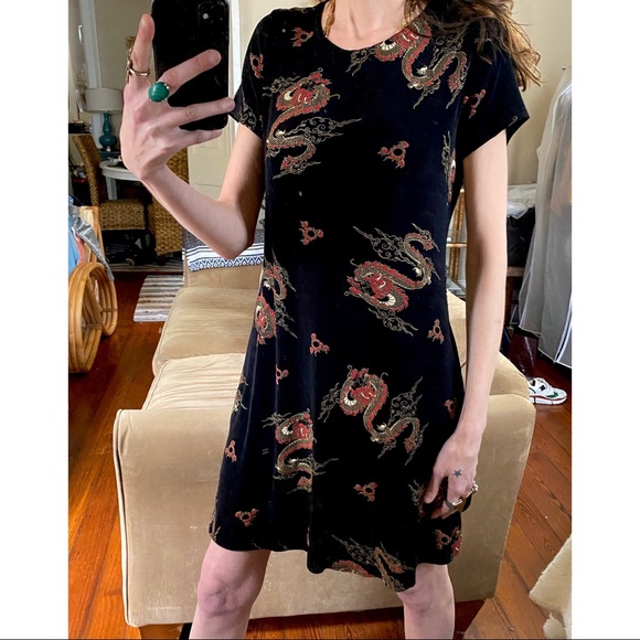 Vintage dragon print dress - Picture 5 of 6